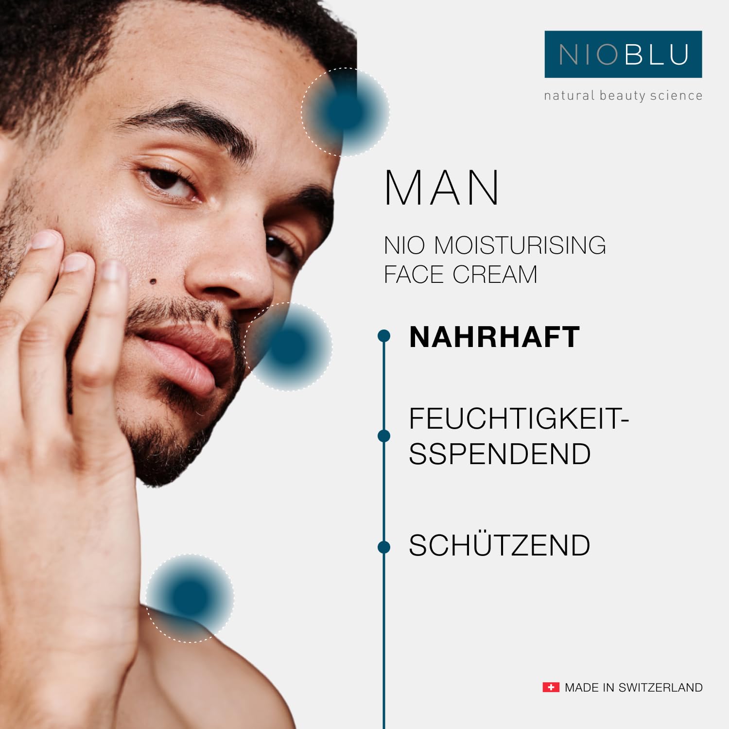 Nio Moisturizing Face Cream – Herren – Leichte Textur – Schnell absorbierend – Feuchtigkeitsspendend – Nährend – Schützend – Natürliche Inhaltsstoffe – Moderne Technologie – 100 ml