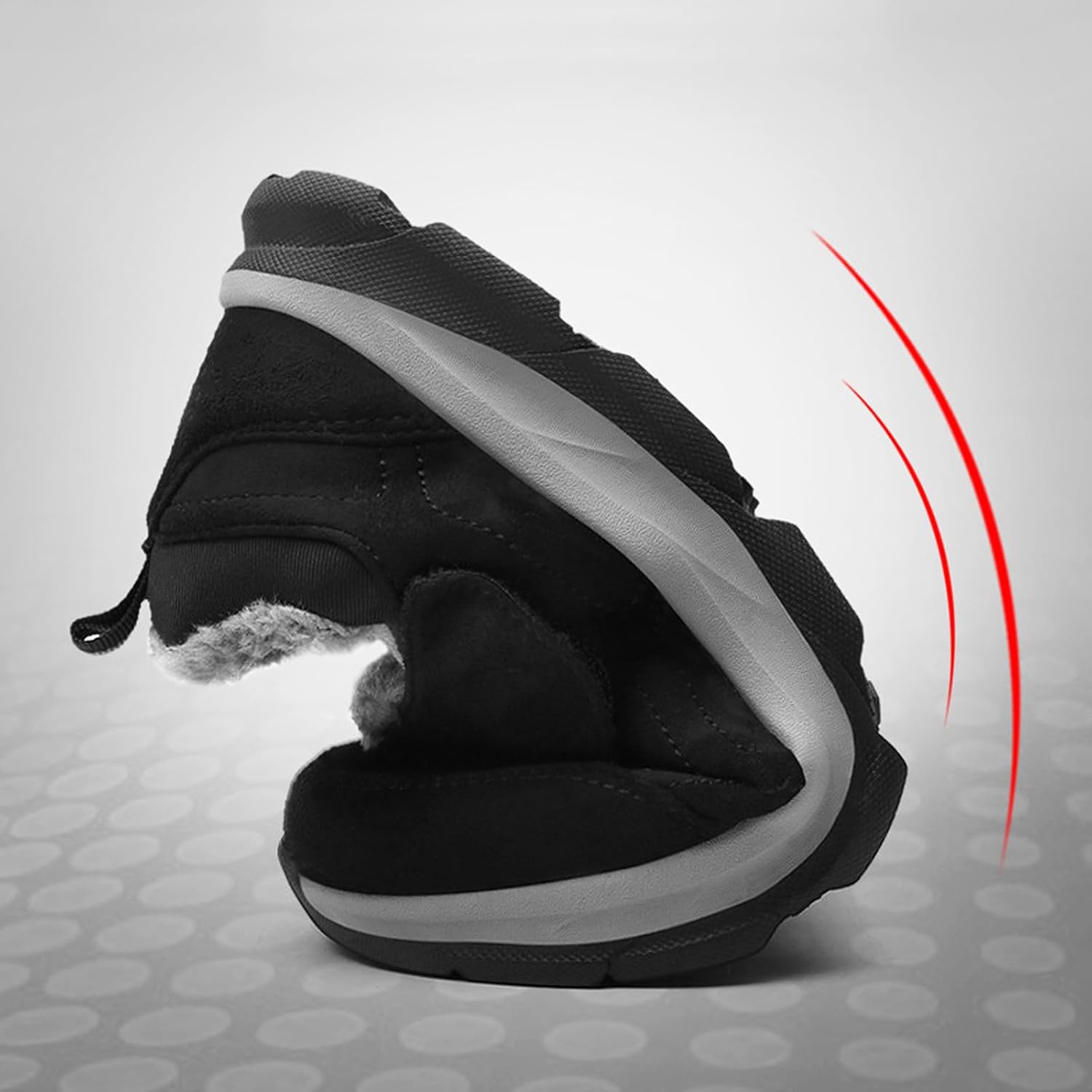 Women's Warm Fur Lined Slip-On Snow Boots Winter Waterproof Walking Shoes Adjustable Hook-and-Loop Comfortable Non-Slip Outdoor Sports Shoes