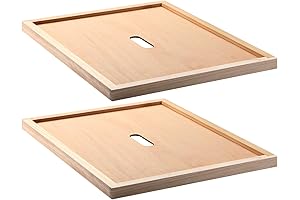 2 Pcs Beehive Inner Cover for 10 Frame Hive Box Cover with Feeding Hole