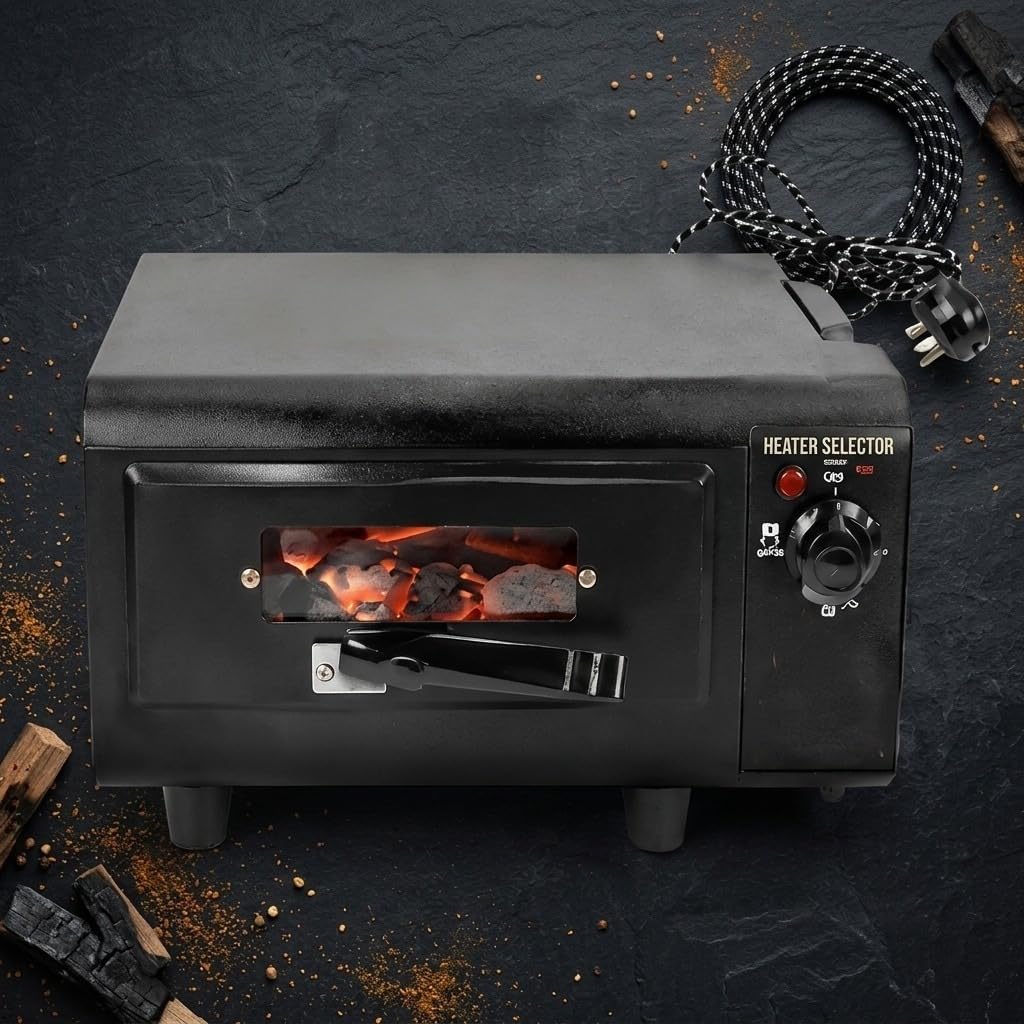 Standard Electric Tandoor Oven with Regulator for Home | Big Size Tandoor Grill Maker for Roti, Naan, Pizza, Chicken | Durable Grill with 4 Skewers & See-Through Window-image-15