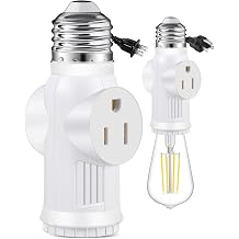 3-Prong Polarized Light Bulb Outlet Socket Adapter for Garage, Porch White, 1