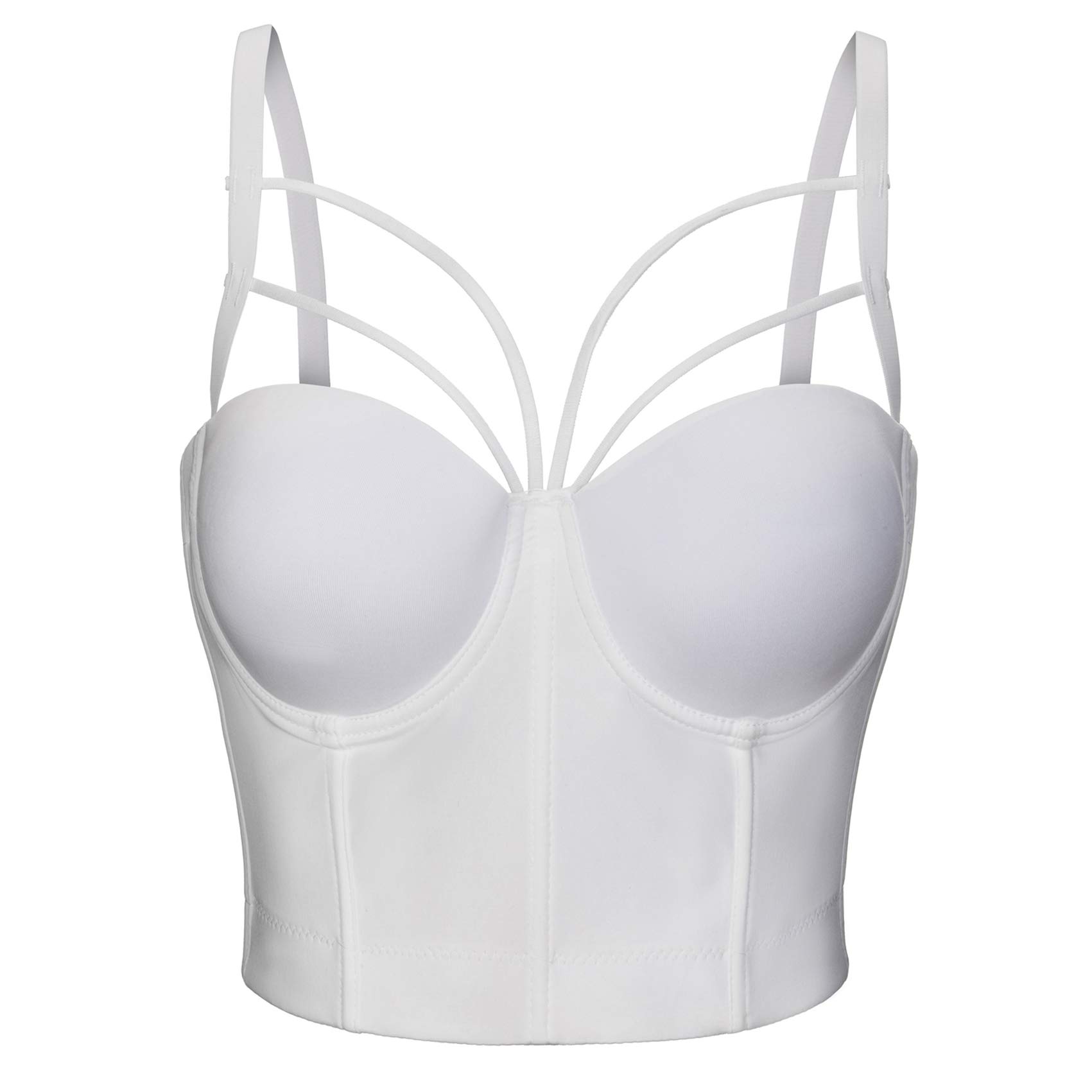 Débardeur à Bretelle Femme Corset Bra Bustier sans Manches Noir Gilet Maillot de Veste de Clubwear crop top