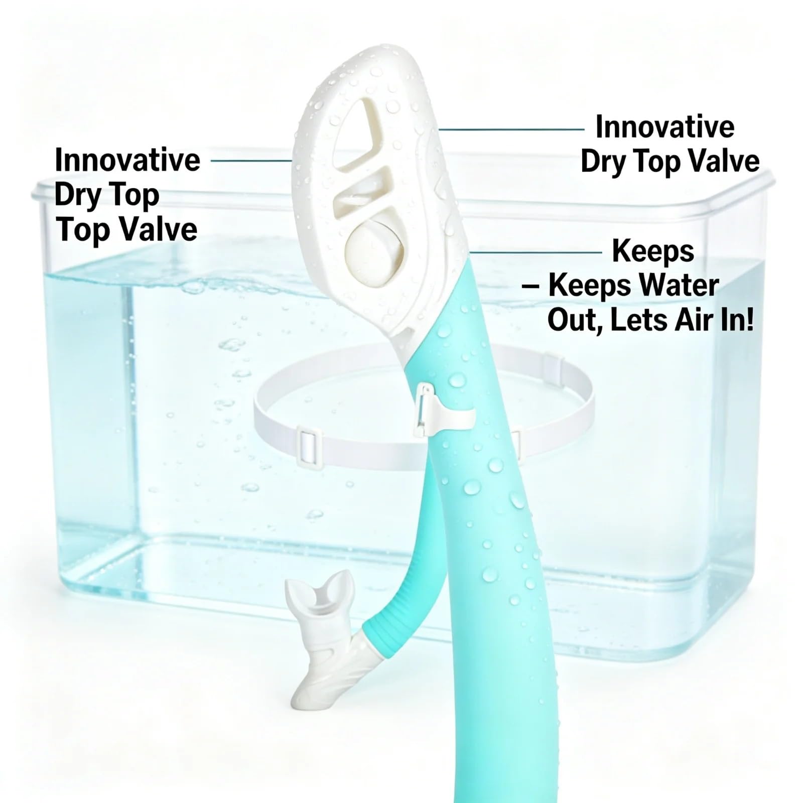 Tubo Seco para Adultos, Válvula Superior Antisalpicaduras y Boquilla de Silicone, Equipo de Buceo(Blue,2pc)