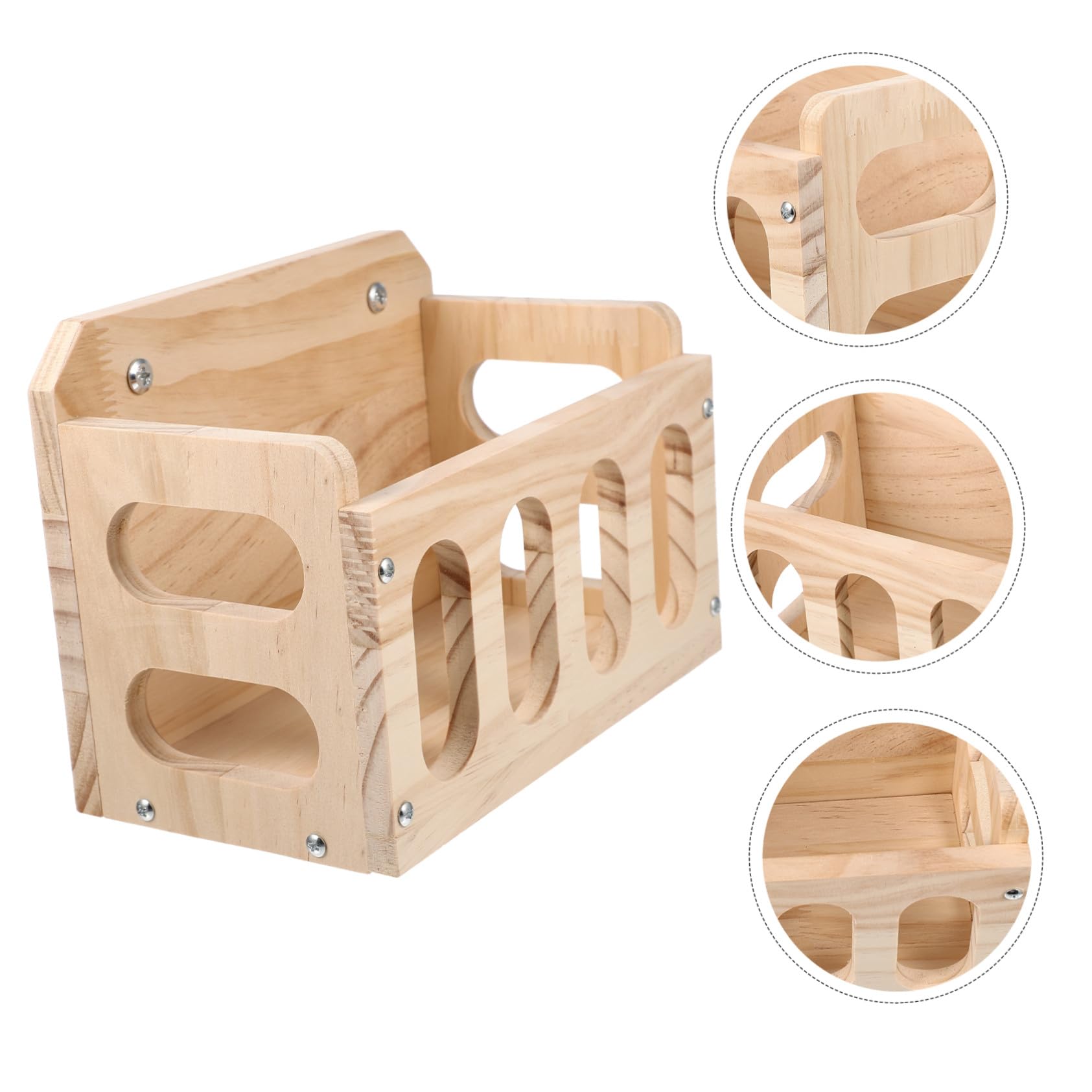 Râtelier à Foin Lapin en Bois Kaki, Fixe pour Cage