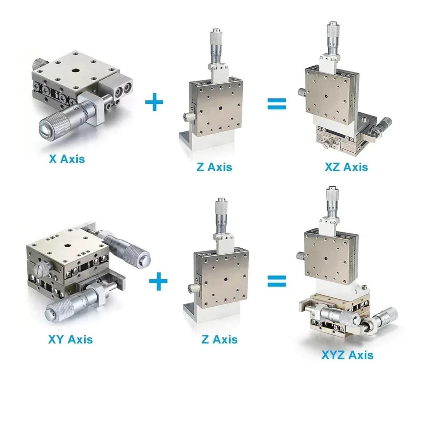 Piattaforma di regolazione fine dello spostamento in acciaio inox, manopola di regolazione manuale del sollevamento verticale, tavola scorrevole lineare, assi X/XY/Z (asse X, 70x70 mm - centro tavol