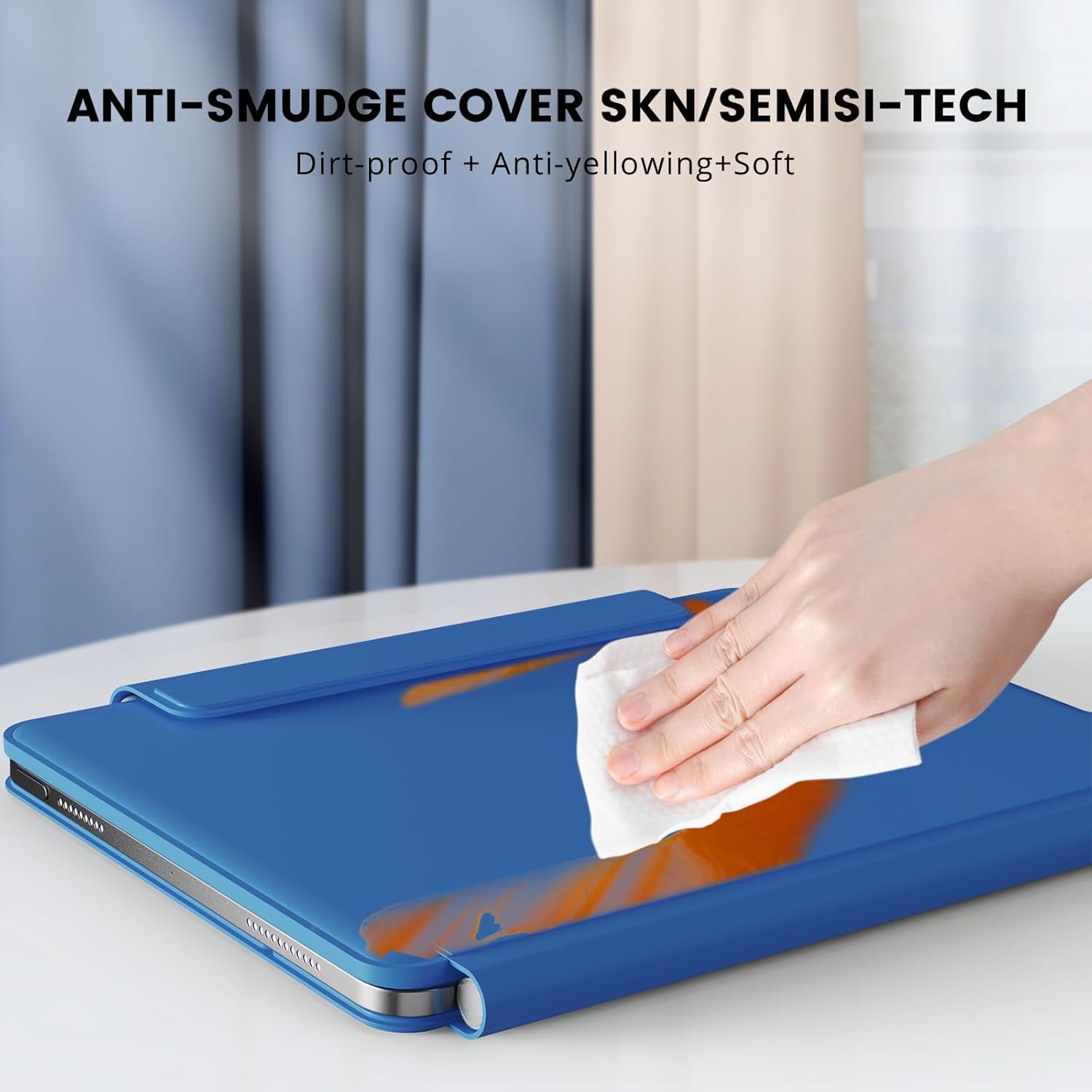 for iPad 11th (A16, 2025)/10th Generation Case with Keyboard, Magic Keyboard 2022, Springy Backlit Keys, Stain-Resistant Surface, Multi-Touch Trackpad, Steel Blue - Image 3