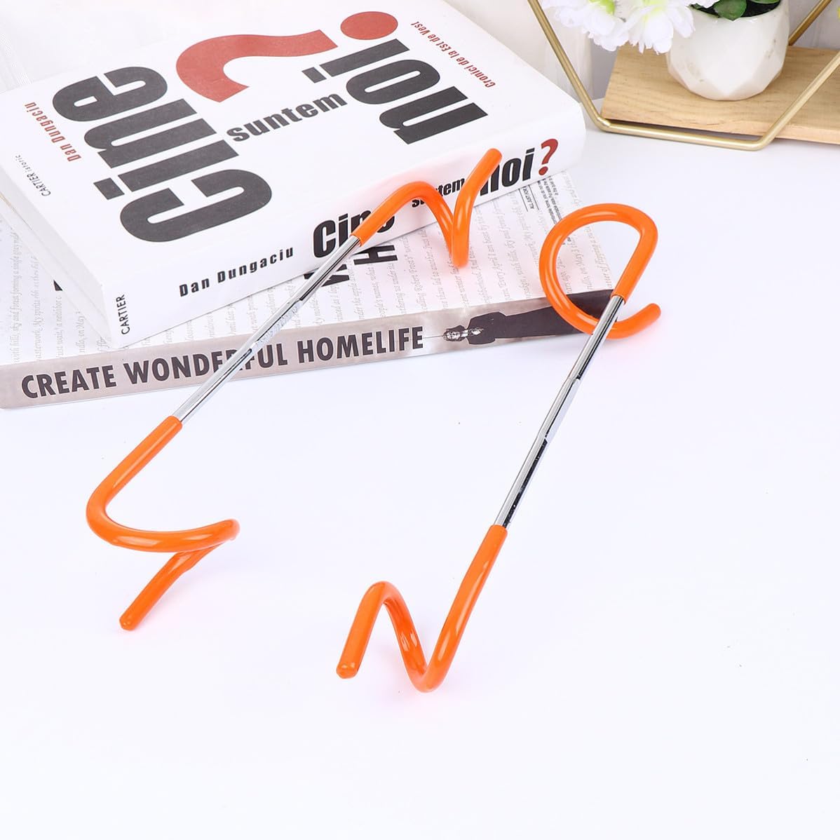 Operitacx 2pcs Stainless Steel S Shape Tent Light Hooks for Outdoor Camp with Strong Stability and Portable Design, for Attaching on Tree Branch or Camping Tent Light Hanging Random Color