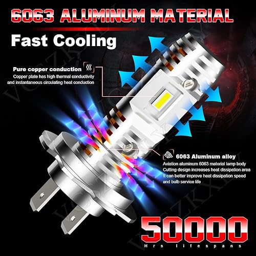 Miniatura 4 de Compatible con 2004 2005 Suzuki GSXR 600 750/2003 2004 Suzuki GSXR 1000 bombillas para faros delanteros de haz alto y bajo, kit de bombillas H4 H7,