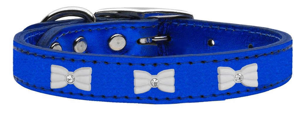 Collier pour chien argenté 35,6 cm Mirage Manhattan bleu clair petit