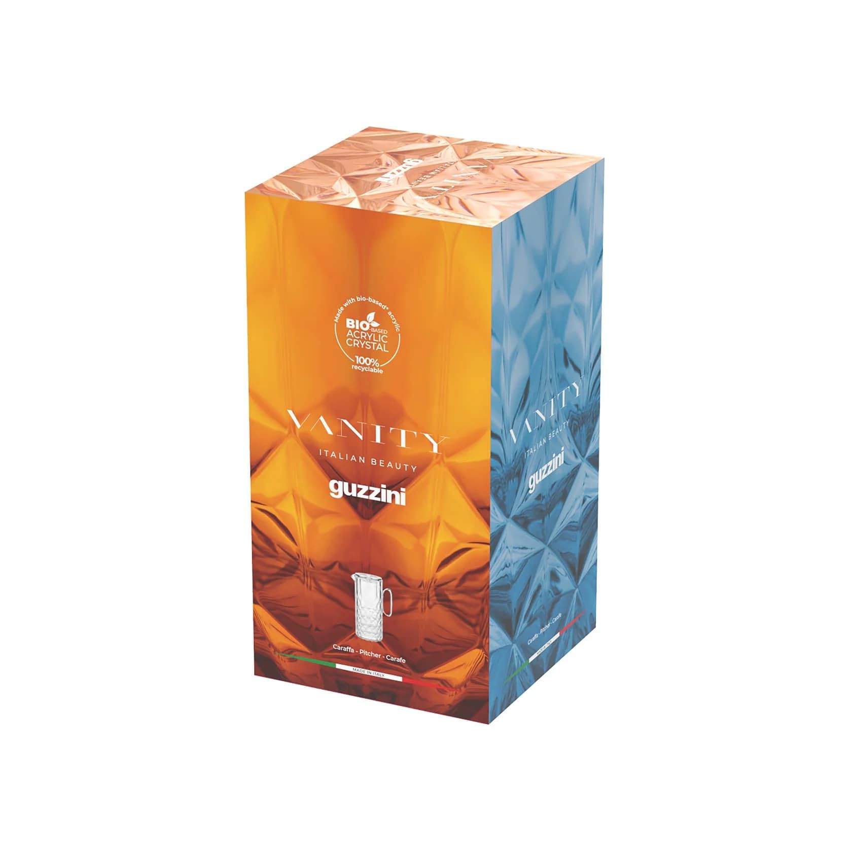 Guzzini - Vanity, Caraffa con coperchio in Bio-based SAN e Bio-based SMMA (Trasparente)