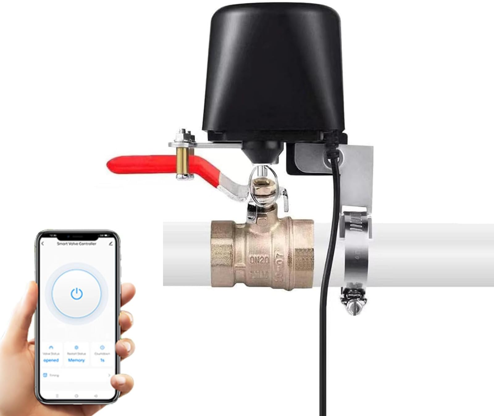 UseeLink Smart Water Valve, WiFi Smart Water/Gas Valve AW713, Garden/Vegetable/Farm Water Off Timer Irrigation Controller, Compatible with Amazon Alexa/Google Home, Remote Control, No Hub Required