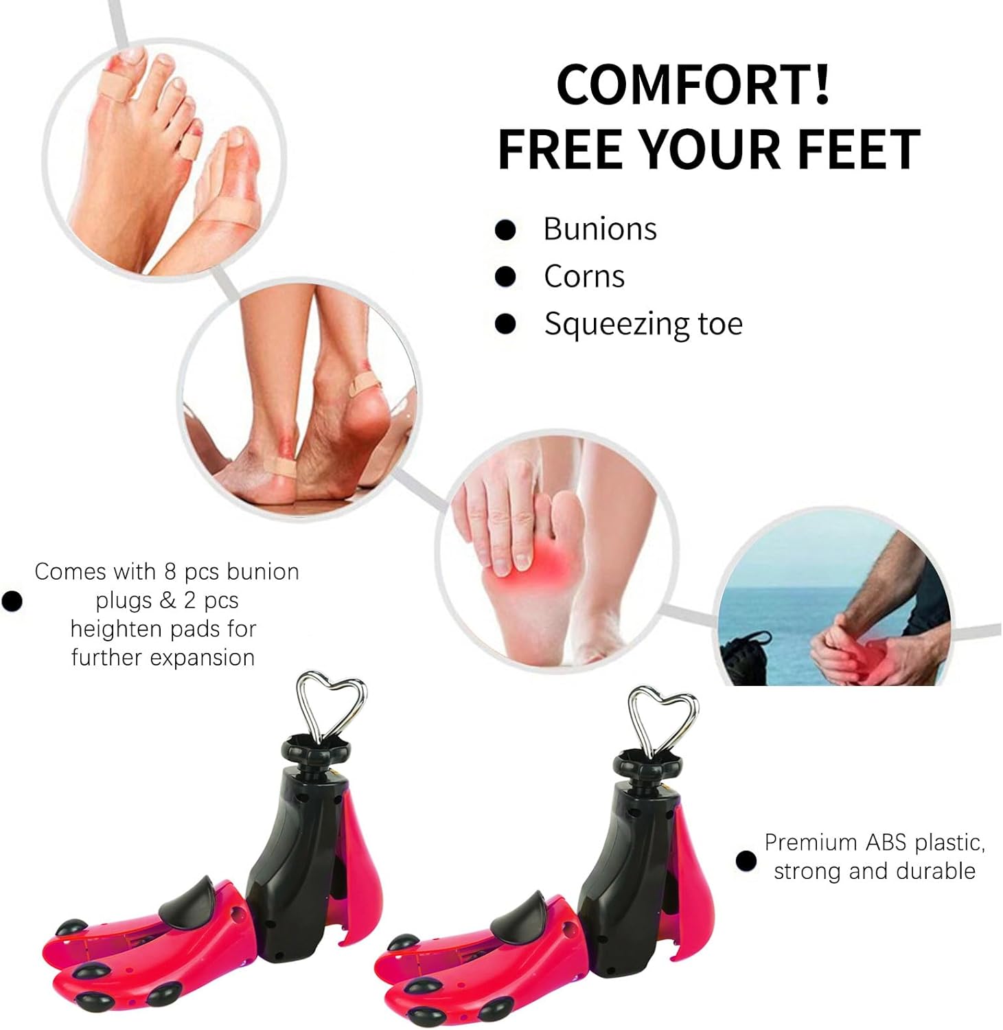 Shoe Stretcher Men Women, Boot Stretcher Men Women, 2 PCS Adjustable Width and Length, Shoe Boot Stretcher for Wide Feet (Size:Men's 9-14;Wm's 10-15)