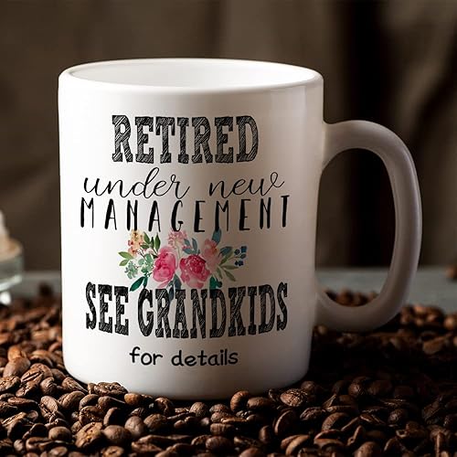 Miniatura 4 de Regalos de jubilación para mujeres, taza de café con texto en inglés "Retirement Under New Management", taza de café con texto en inglés "Happy