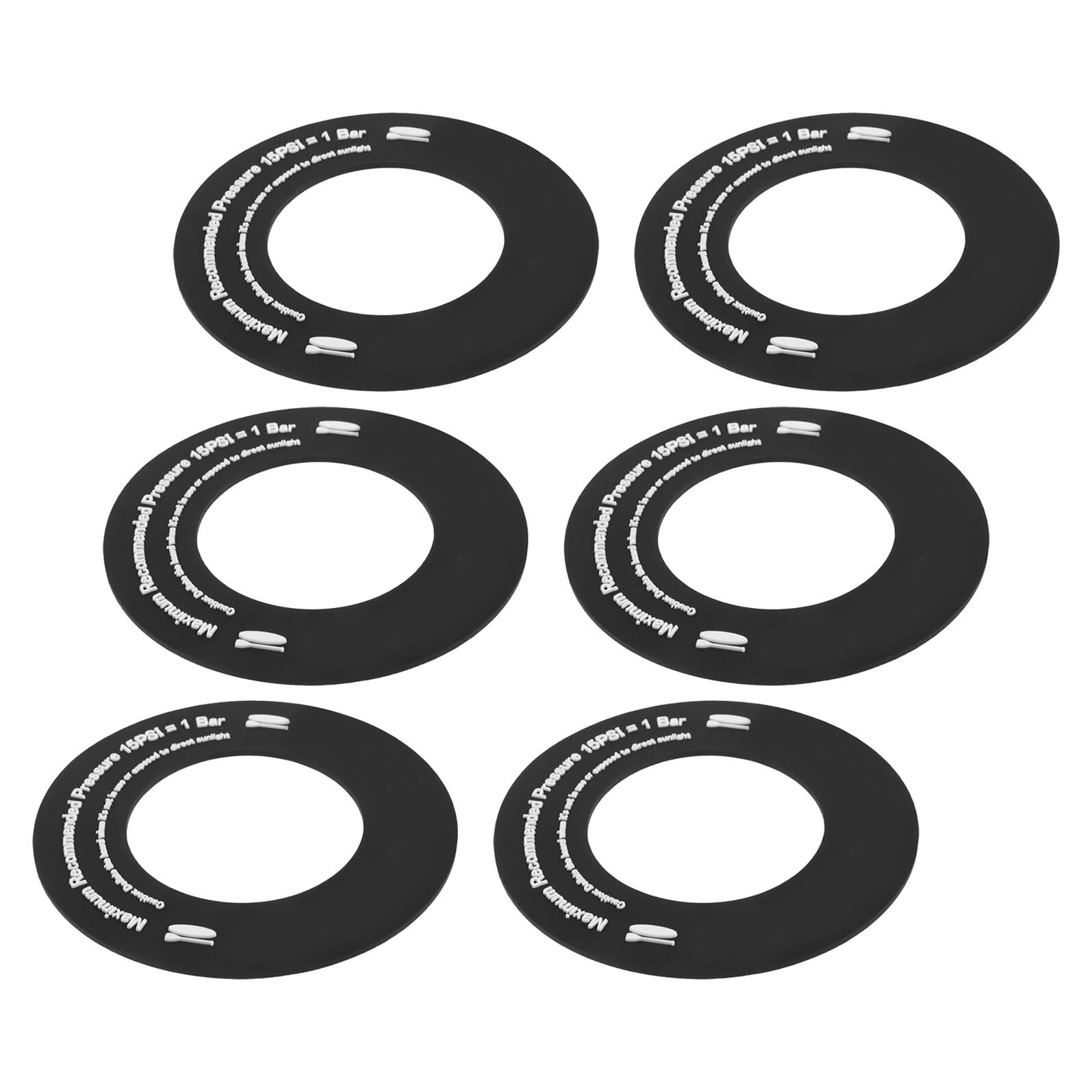 NAMOARLY 6pcs Universal Round Paddle Board Valve Gaskets, Replacement Inflatable Mattress Valve Pads for SUP, Kayak, and Inflatable Boats – Black Air Nozzle Seal for Water Sports Equipment