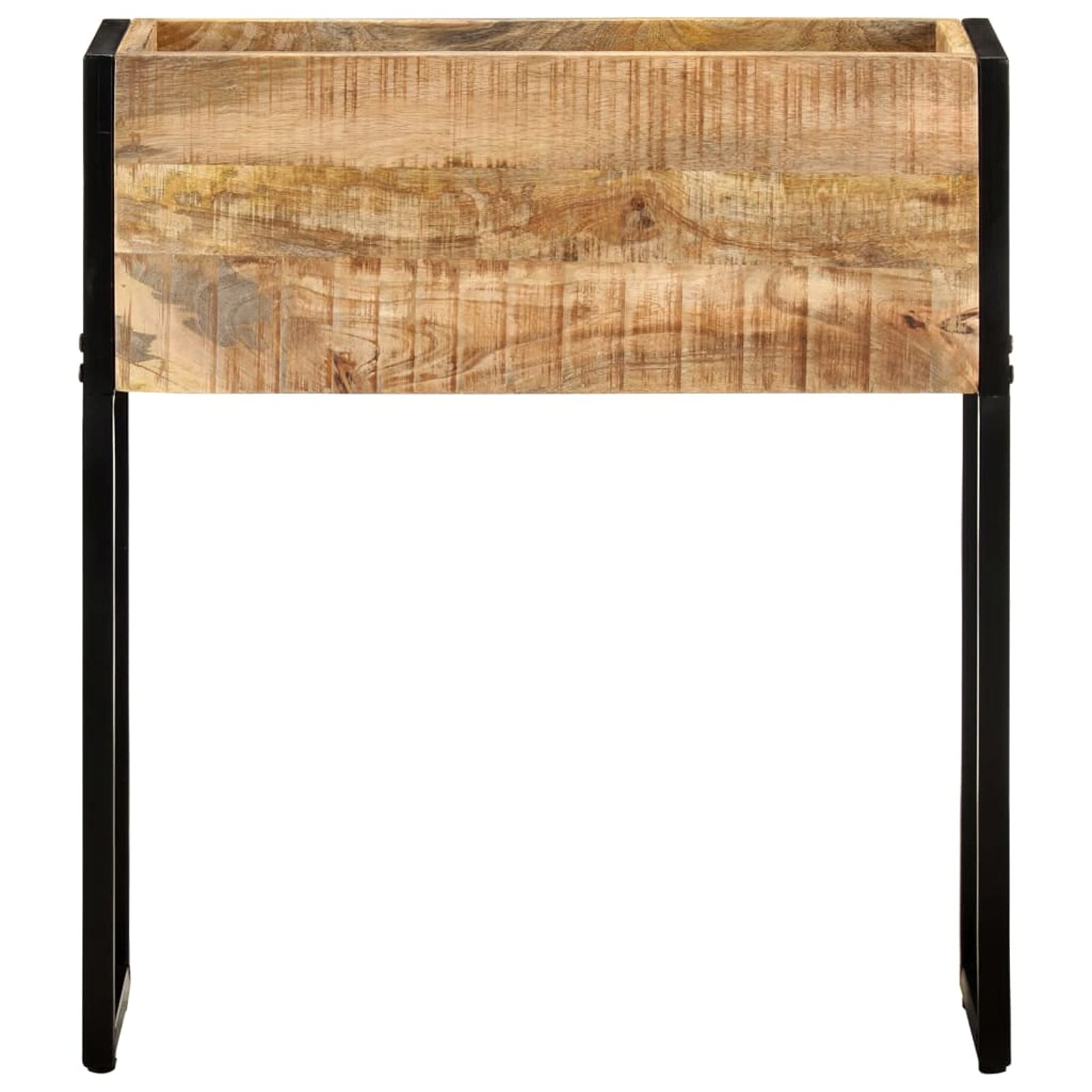 Homgoday Pflanzgefäß mit Gitter für den Garten, Pflanzgefäß 60 x 20 x 68 cm aus unbehandeltem Mangoholz, Pflanzgefäß für den Garten, Pflanzgefäß für den Außenbereich, Blumenkasten für Balkon