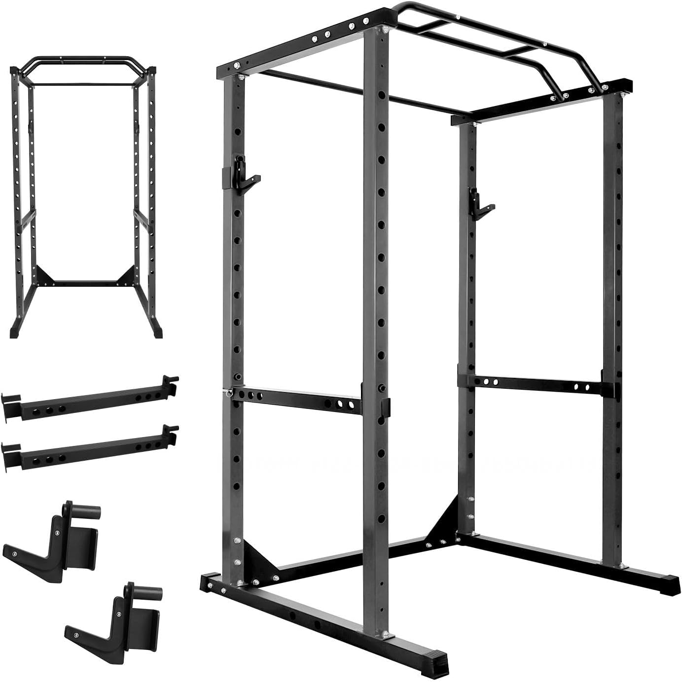Generic Power Cage Rack - 1200Lbs Capacity with Adjustable Safety Bars & J-Hooks