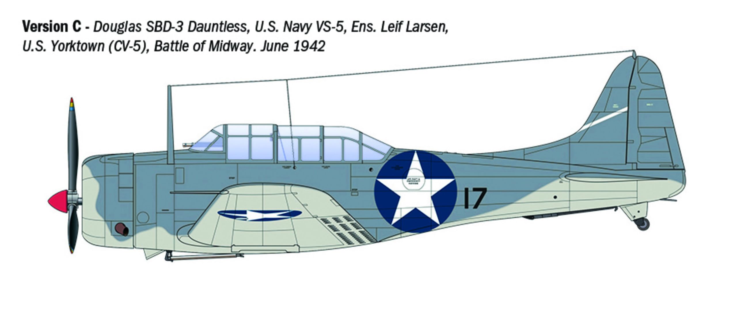 Italeri 2841 USN SBD-3 Dauntless, scala 1:48, Plastic Model Kit/Modello in plastica da montare