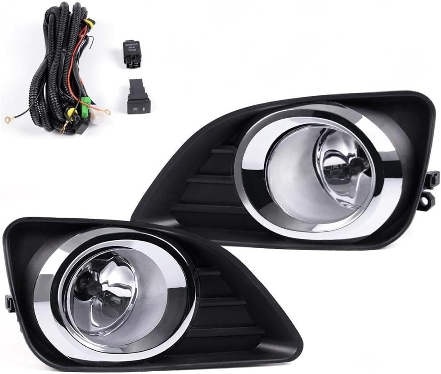 Fog Lights Assembly for Toyota for Camry for LE for XLE for Base 2010 2011 Driving Bumper with Wiring Switch Kit H8 Bulbs