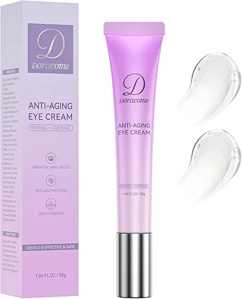 Retinol Eye Cream – Retinol and Peptides for Fine Lines, Puffiness, and Under-Eye Shadows, Anti Aging Eye Cream, Eye Care Daily Wrinkle Cream