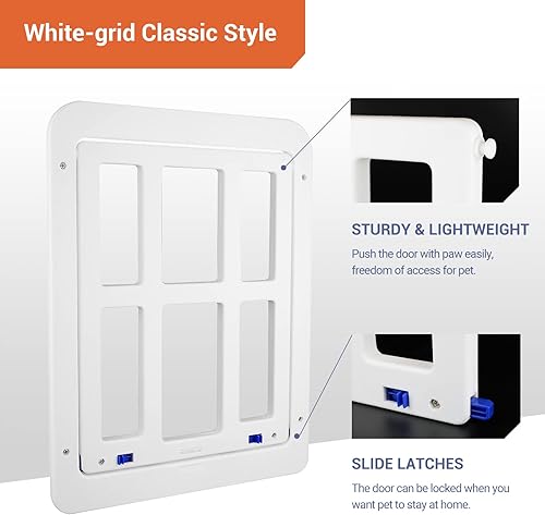 Miniatura 5 de PETLESO Puerta pequeña para mascotas para mosquitera y puertas correderas, solapa magnética de 8.3 x 10.3 pulgadas, cierre automático con inserto