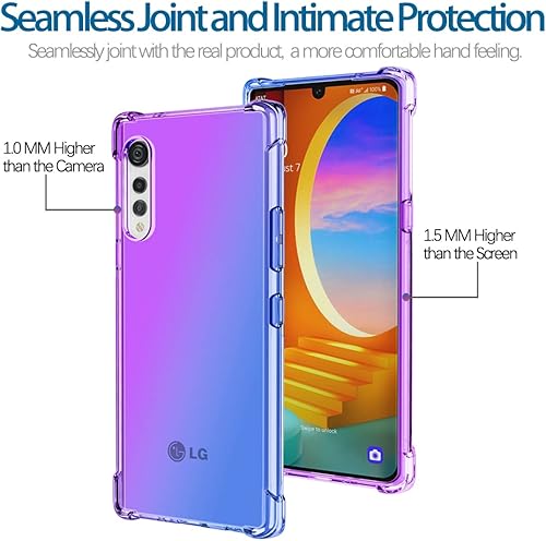 Miniatura 2 de Funda para LG VelvetLG Velvet 5G LM-G900 Caso, Crystal Clear Case Gradient Slim Anti Scratch TPU a prueba de golpes Funda protectora para LG Velvet
