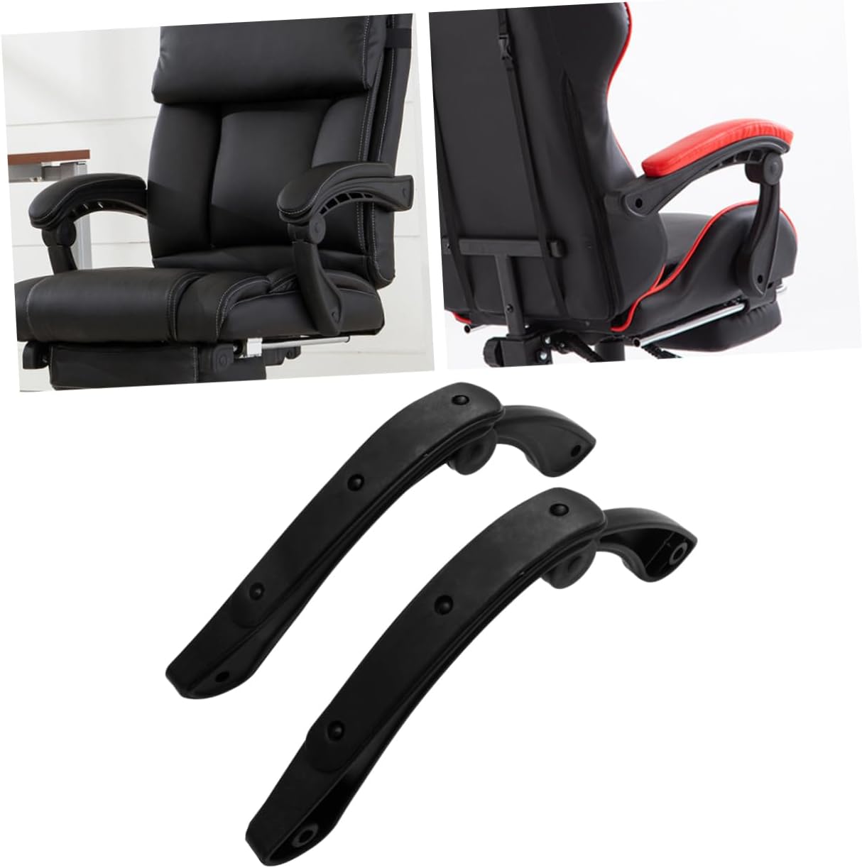 1pair Movable Plastic Handrail Accessories for Computer and Office Chair Ergonomic Armrest Support for Elderly and Disabled Fit Black