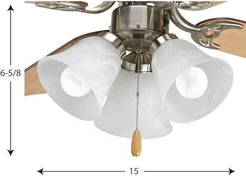Miniatura 3 de Progress Lighting AirPro Collection - Lámpara de techo con tres luces, níquel cepillado