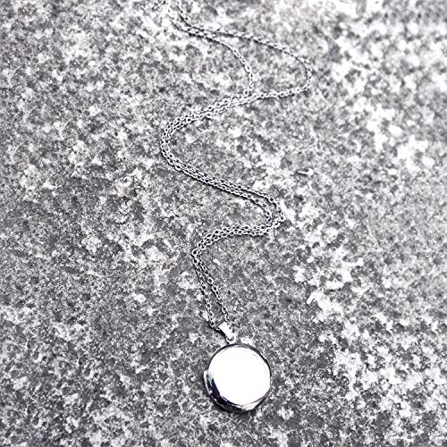 Phocksin Round Locket Necklace That Holds Pictures For Men Women Photo Lockets 20" Starinless Steel Chain Necklaces #TOP4