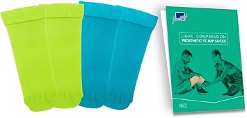 Prosthetic Stump Socks AK, 1 PLY, Light Compression, Moisture Control, Sensitive Skin, Amputee Socks, Daily use, Breathable, Taiwan Excellence, 4 PCS