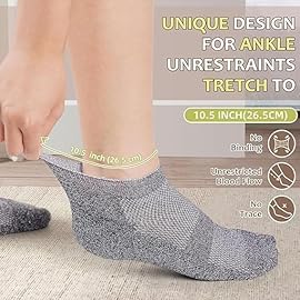 Bulinlulu Diabetic Socks for Women Men,6 Pairs Bamboo Viscose Non Binding Diabetic Ankle Low Cut Sock Size 6-9 9-11(Pattern-Small)