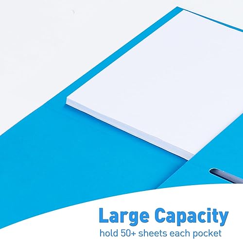 Miniatura 5 de Carpetas de dos bolsillos, paquete de 125 carpetas de archivos con bolsillos para papel tamaño carta, carpeta de archivos de papel grueso para