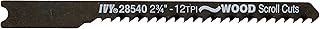 IVY Classic 28540 2-3/4-Inch 12 TPI U-Shank Jig Saw Blade, Wood Fine Scroll Cutting, High-Carbon Steel, 3/Card