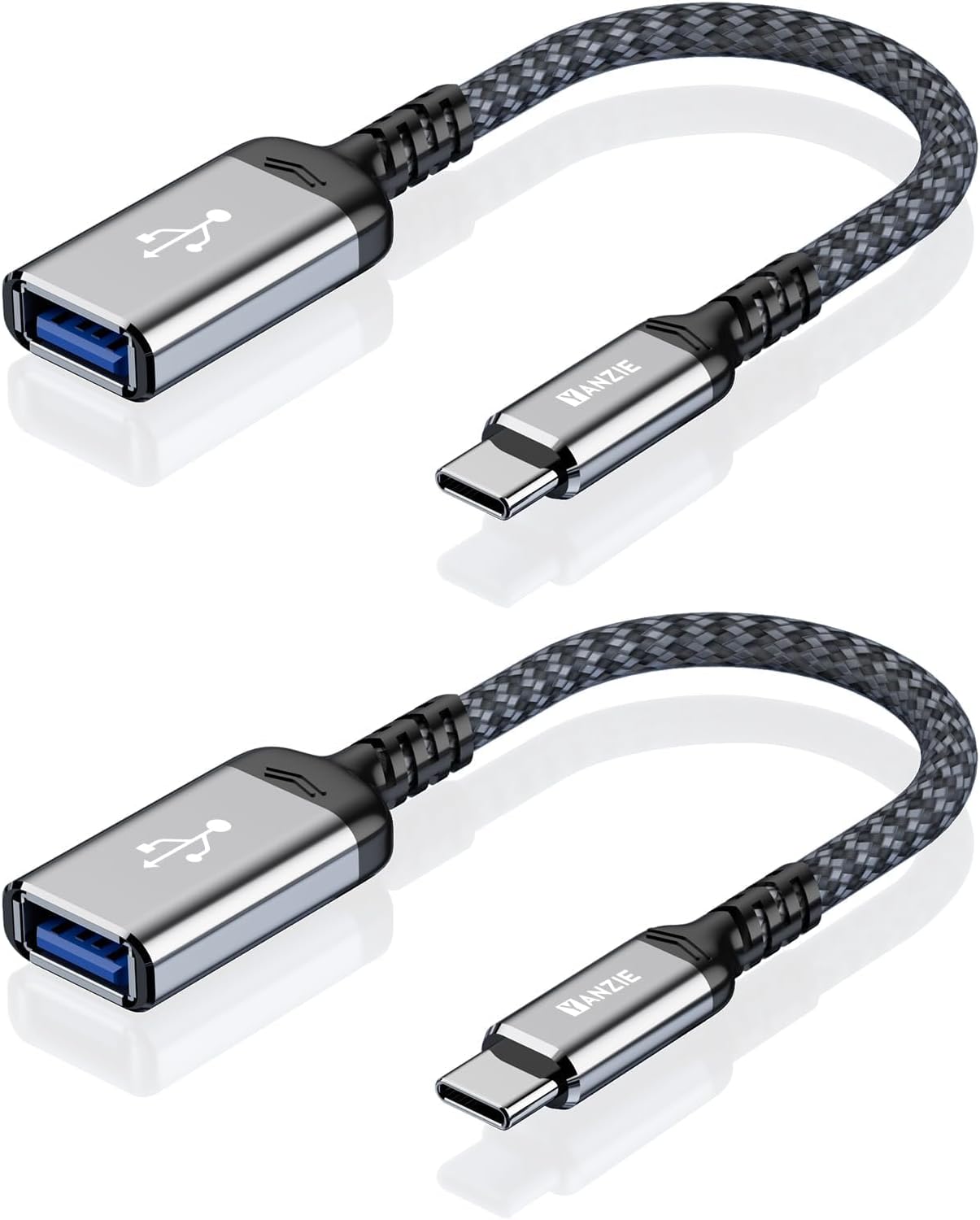 Type-C Male to USB-A Female Adapter 2-Pack, USB 3.0 Converter for iPhone 17/Pro/Max, MacBook Pro/Air 2025, iPad Pro, Samsung Galaxy, Google Pixel, Laptops and Flash Drives, 5Gbps Data Transfer