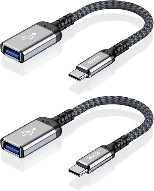 2-Pack USB 3.0 to USB C Adapter, Type-C to USB Female Compatible with iPhone 17 Pro/Max, MacBook Pro Air 2025, iPad Pro, Google Pixel, Samsung Galaxy | USB 3.0 5Gbps data transfer; works with iPhone 17/16/15, MacBook Air 2025, iPad, Galaxy S25, Pixel