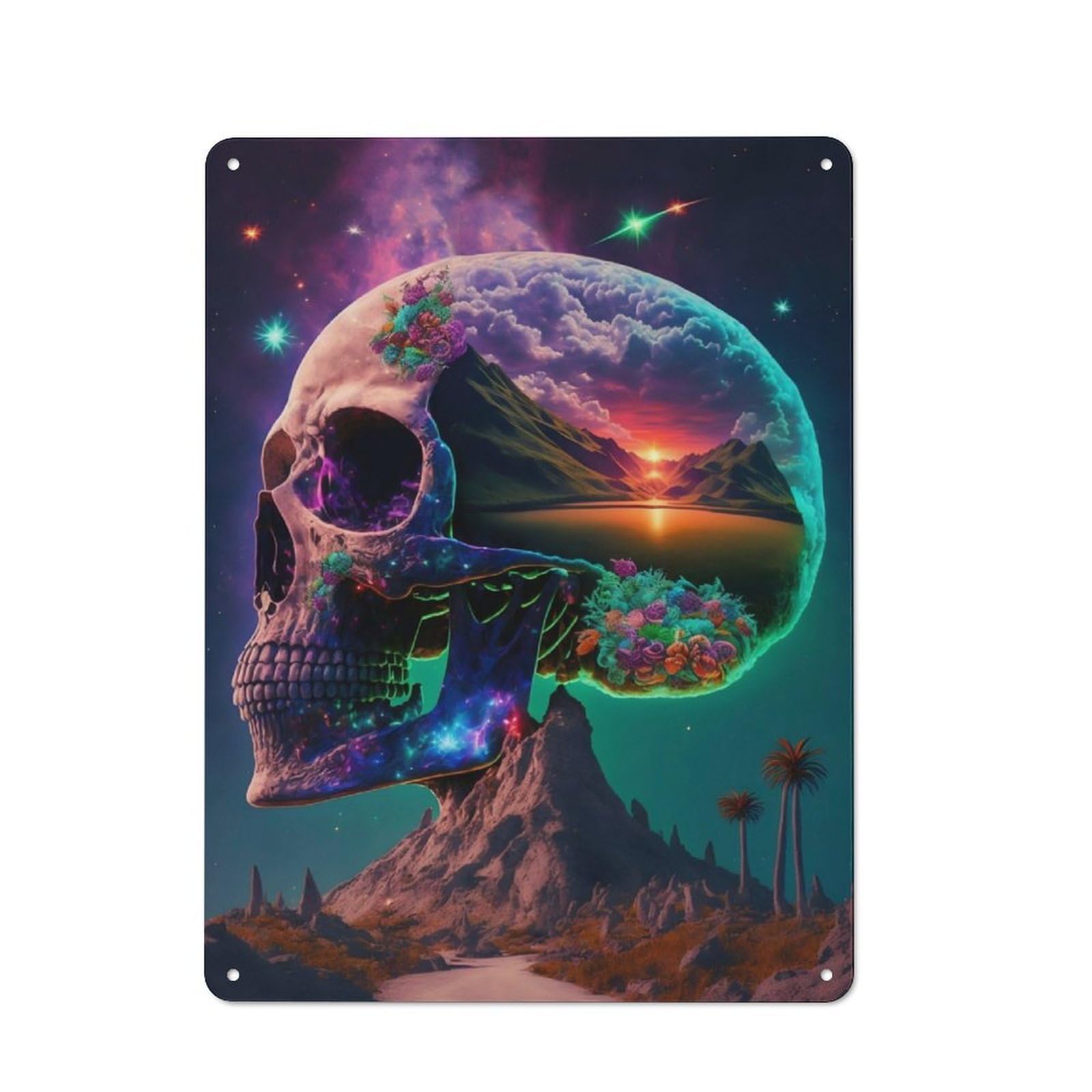 Junmoney Road To Peace Tin Wall Plaque 40X30cm With For Bar Or Restaurant, Suited To Bar Decor Enthusiasts