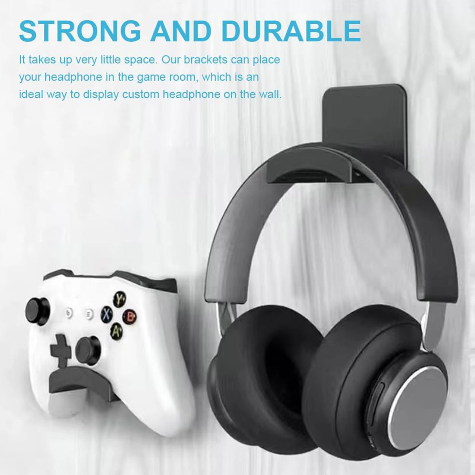 2 Pezzi Supporto Cuffie, Porta Cuffie da Scrivania, Supporto Cuffie Gaming, Universale Gancio Appendi Cuffie Staffa, Supporto da Parete per Cuffie, per Tavolo, Parete, Vetro, Metallo