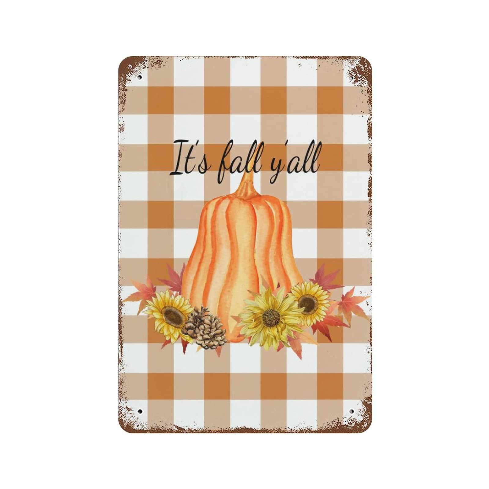 Panneau automne en métal Sunflowers & Pumpkin pour une décoration de jardin accueillante