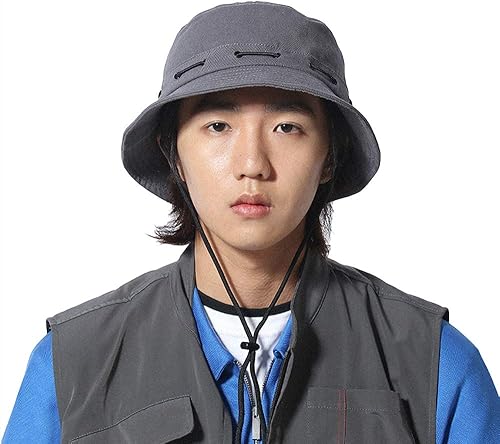 Miniatura 2 de UPF 50+ Boonie - Sombrero de algodón de ala ancha para senderismo, protección solar, safari, playa, sombreros con correa para la barbilla