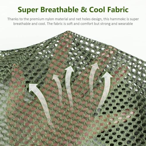 Outerman DC601 Camping Hammocks 290 * 150Cm(Max 550Lb),Breathable Soft Nylon Hammocks With Balance Beam Sturdy Metal Knot Tree Ropes And Travel Bag thumb #4