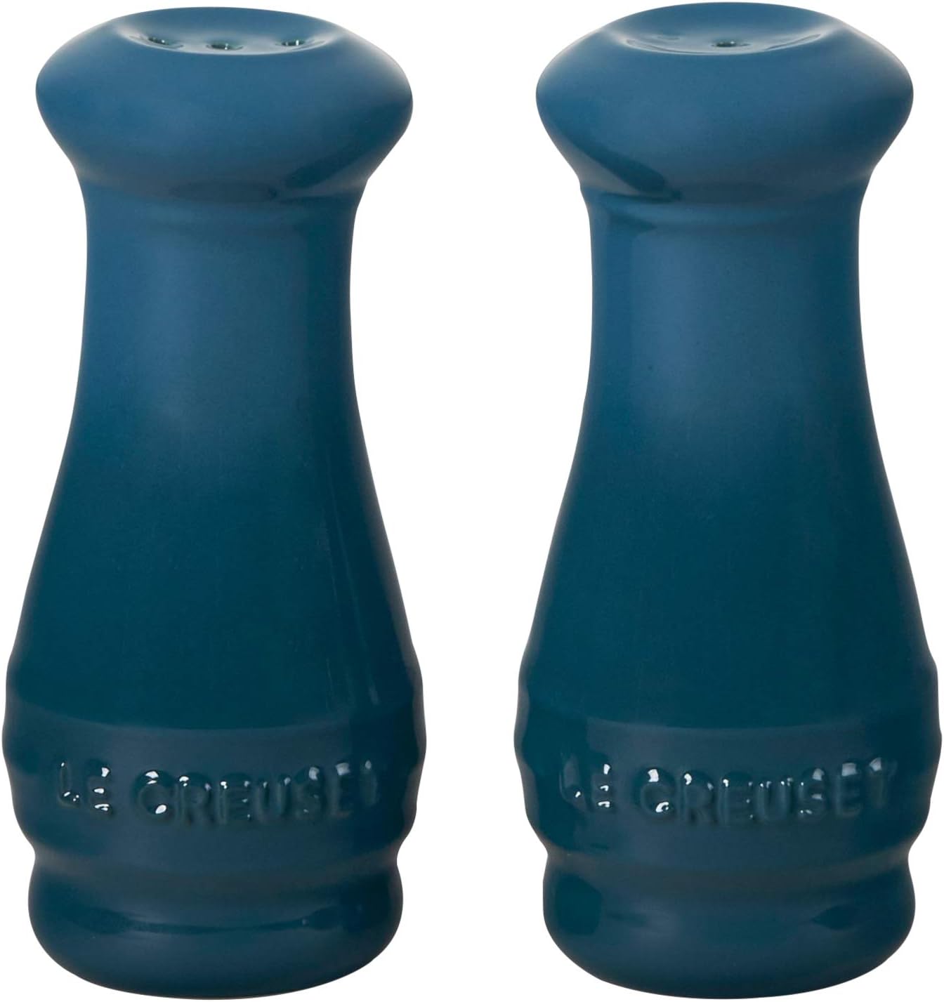 Le Creuset Stoneware Salt & Pepper Shakers Set of 2, 4 oz. each, Deep Teal