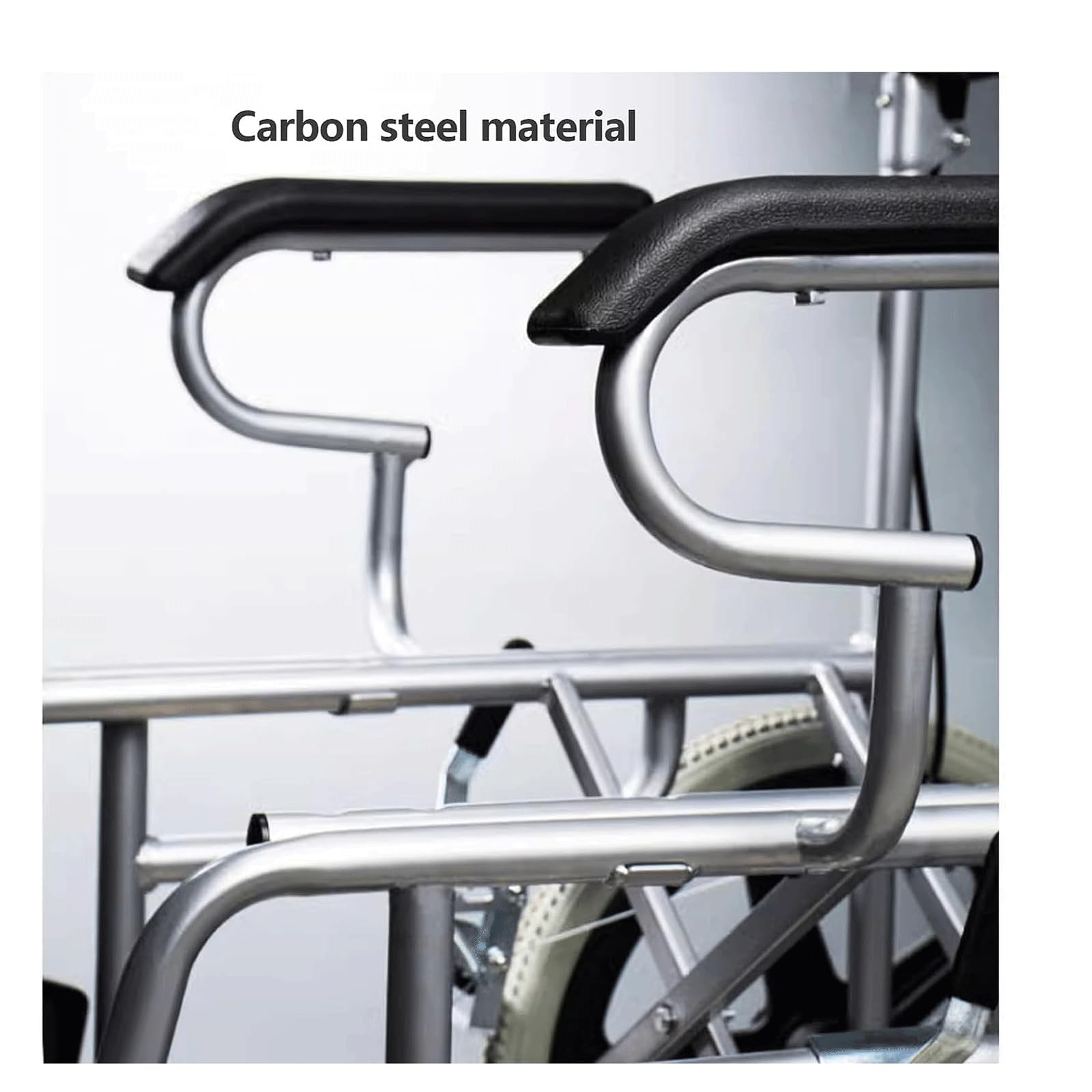 Silla Ruedas Sillas de Ruedas Plegables, sillas de Ruedas de Transporte portátiles con Freno de Mano, Silla de Ruedas Manual Ligera de Acero al Carbono Fácil de operar
