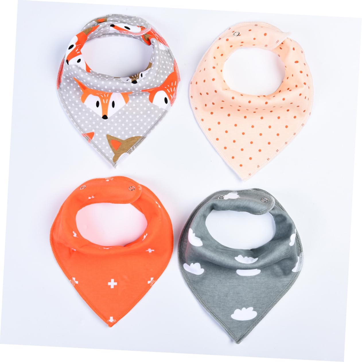 UPKOCH 12pièces Bavoirs Bandana Unisex Garçon Fille Garçon Fille Coton Absorbant Tablier De Dribble Triangle Avec Boutons-pression Pour Nourrissons Et Teething