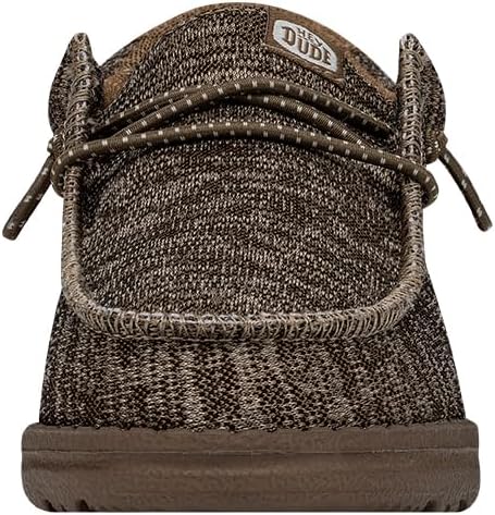 Hey Dude Wally Youth Sport Knit Walnut Size 5 | Kids Shoes | Kids Slip-on Loafers | Comfortable & Light-Weight