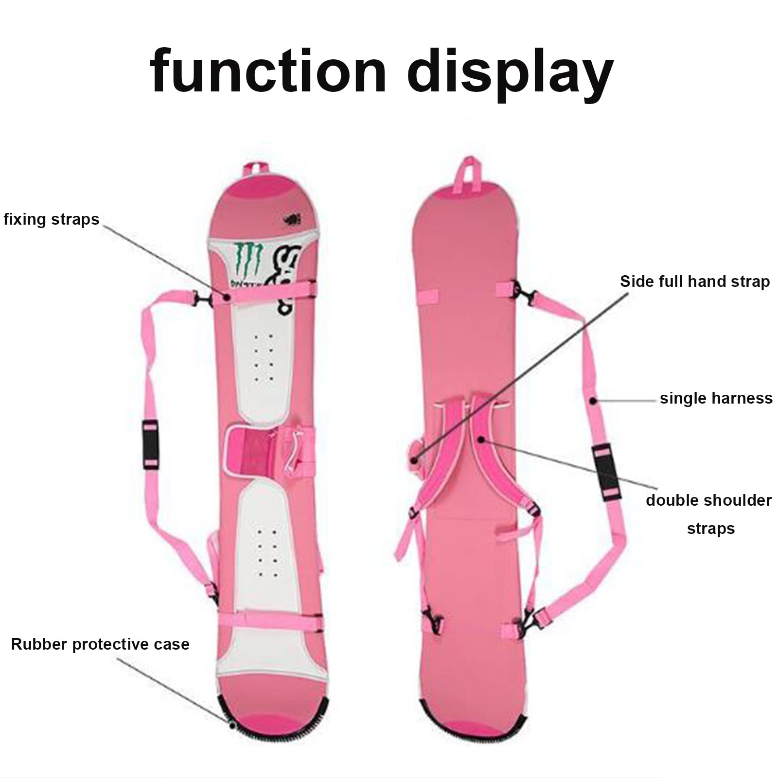 Housse de Protection Portable en Placage Sac de Snowboard Tout Autour Sac de Rangement pour Équipement de Ski Tissu Élastique SBR Imperméable et Résistant à l'usure, Unicorn,145CM
