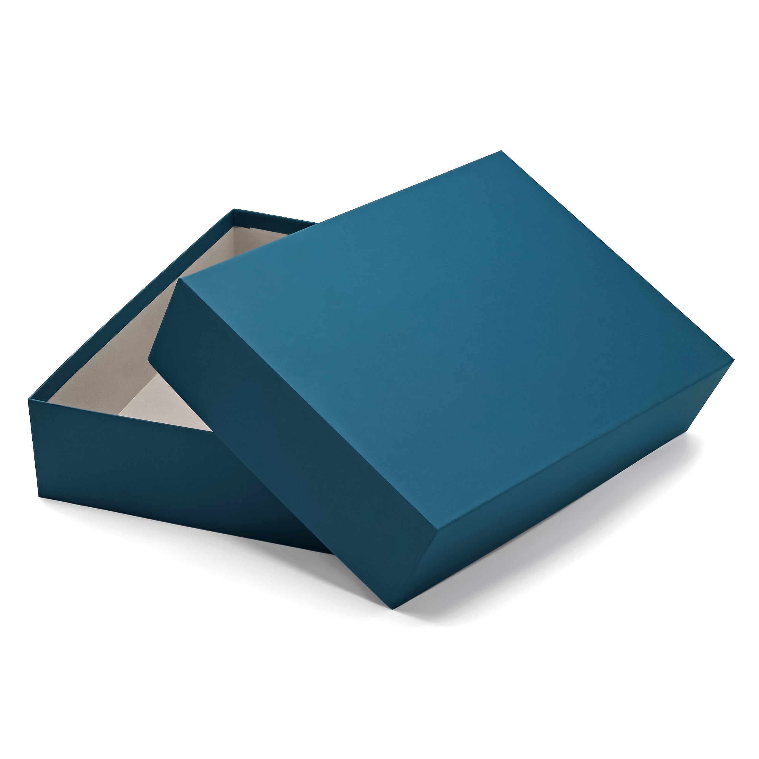 NEUSER PAPIER Gift Box with Lid DIN A4 - Storage Box Cardboard Petrol Covered - Stackable Gift Box 302 x 213 x 70 mm, 1 Piece