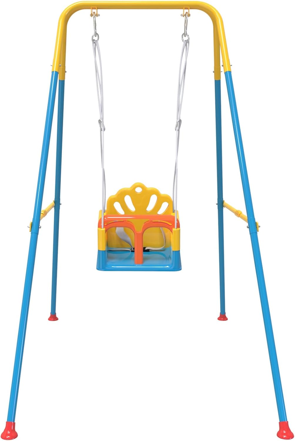 Foldable Toddler Swing Set, Indoor & Outdoor Baby Swing, Kids Swing Set for Backyard, Safe and Durable Design, Grow with Your Child (Blue)