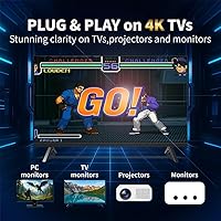 Vista 3 de 2025 Retro Game Console Pro 4K Plug & Play TV Gaming Stick with 20,000+ Classic Games, 23 Emulators, 2 Wireless Controllers Included