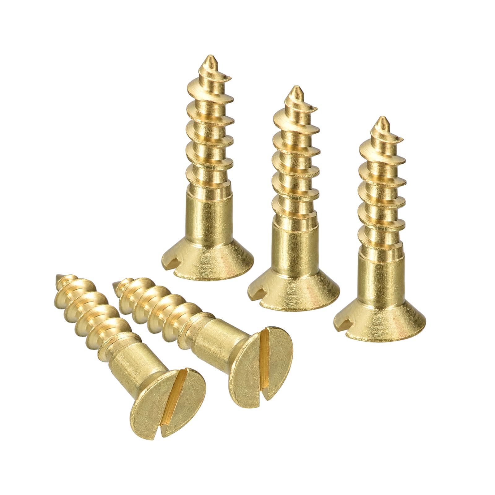 TA-VIGOR M4.5 x 20mm Brass Wood Screws, 25PCS Flat Head Self Tapping Screws — image 1