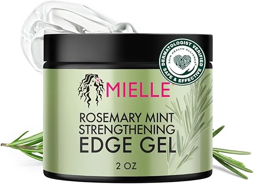 Mielle Organics Rosemary Mint Strengthening Edge Gel, Biotin & Essential Oil Hair Styling Treatment, 2 Ounces