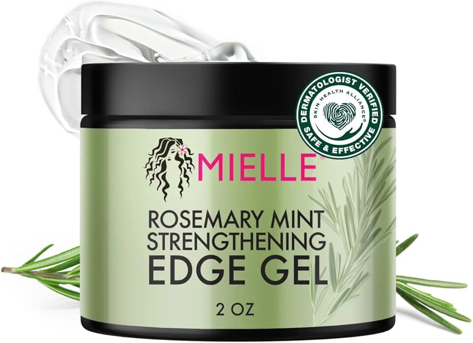 Mielle Organics Rosemary &amp; Mint Edge Control Gel - Strong Hold Hair &amp; Edge Gel for Women &amp; Men - Infused with Biotin, Coconut &amp; Babassu Oil to Encourage Longer, Healthier Hair (2 Fl Oz)
